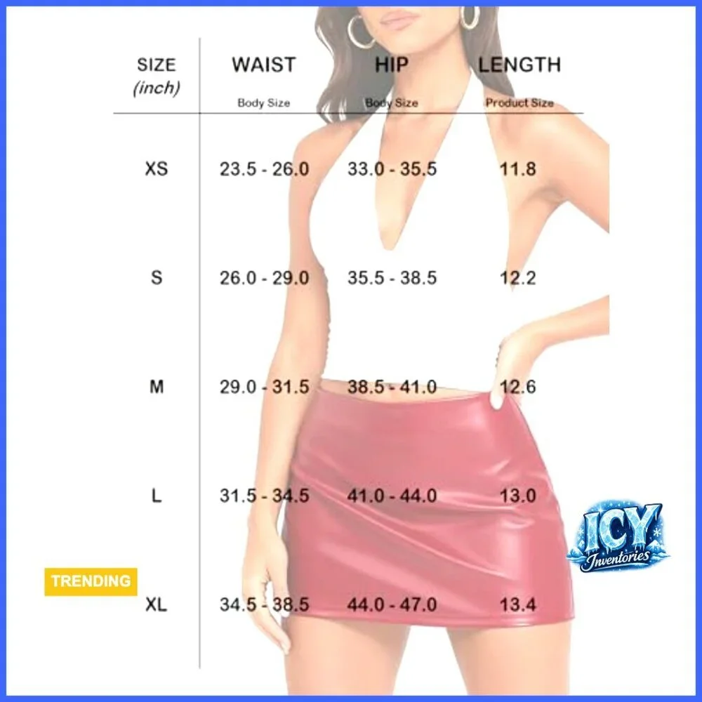 Faux Leather A-Line Mini Skort with Built-In Shorts Low Rise Stretch